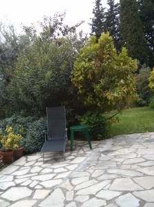 The patio off the gourmet kitchen