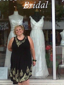 not actually buying a wedding dress....but having some shopping fun